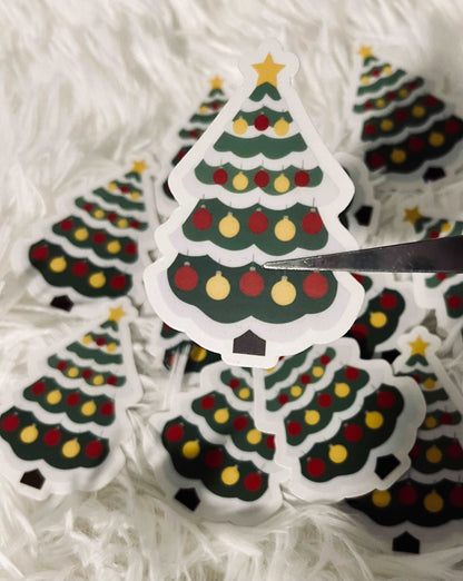 Decorated Christmas Tree- Sticker - In Perfect Bloom