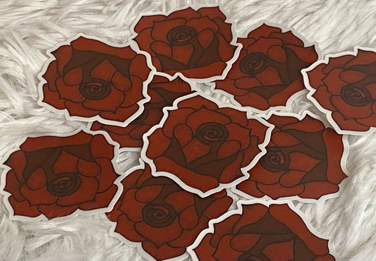 Red Rose - Sticker - In Perfect Bloom